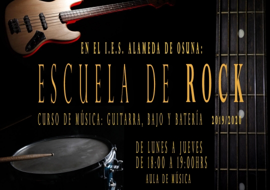 “Escuela de Rock”: Guitarra, bajo y batería